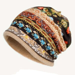 Bohemian style beanie, unisex, multicolor